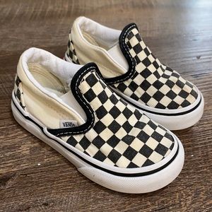 Slip on Checker style Vans toddler size 6.0